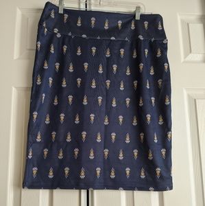 Blue with yellow floral LLR Cassie pencil skirt